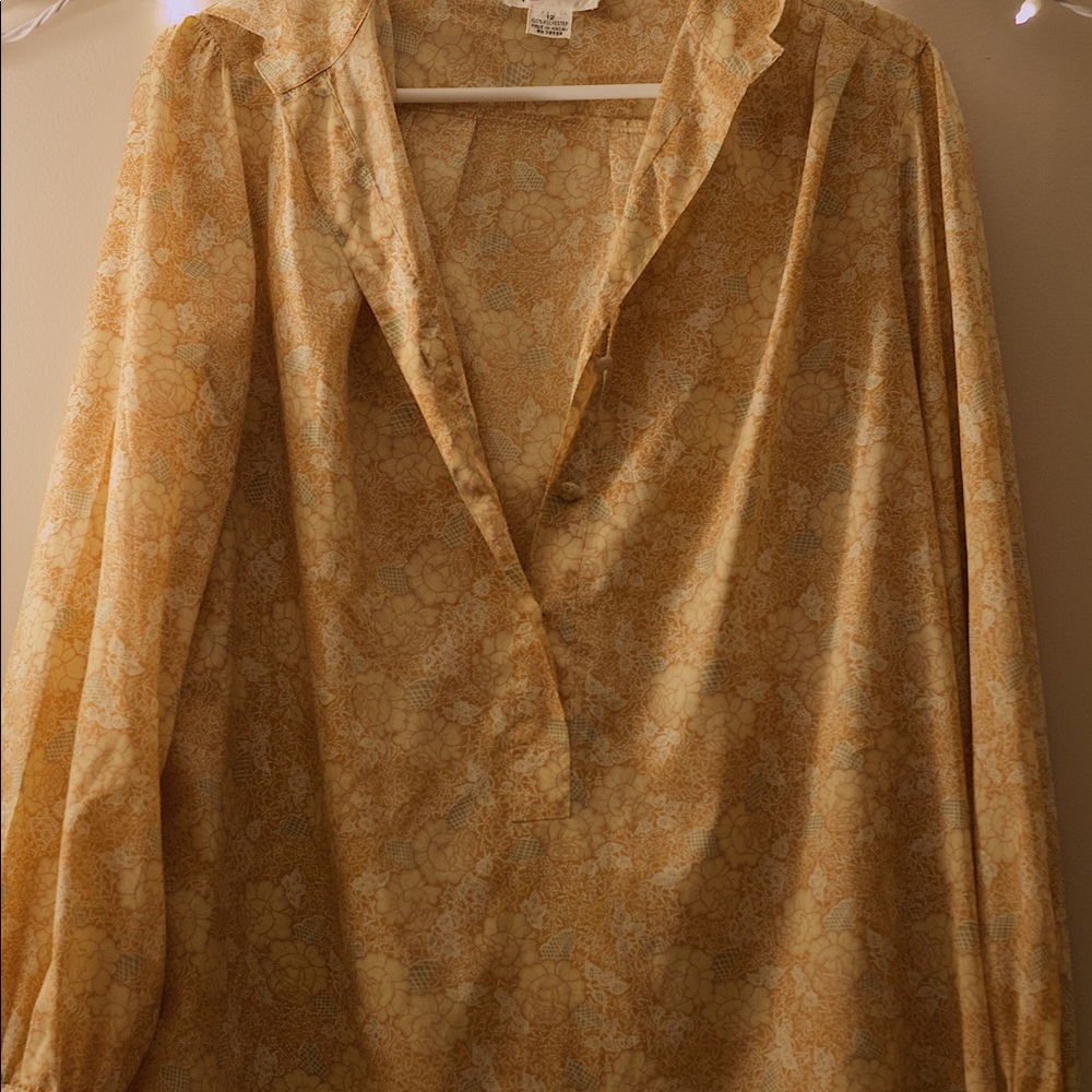 Golden Vintage half-button down silk blouse